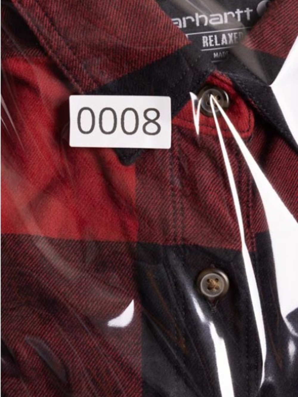 Carhartt Flannel Shirt Womens M 8-10 Relaxed Fit Rugged Flex Red Buffalo Plaid - Picture 10 of 10